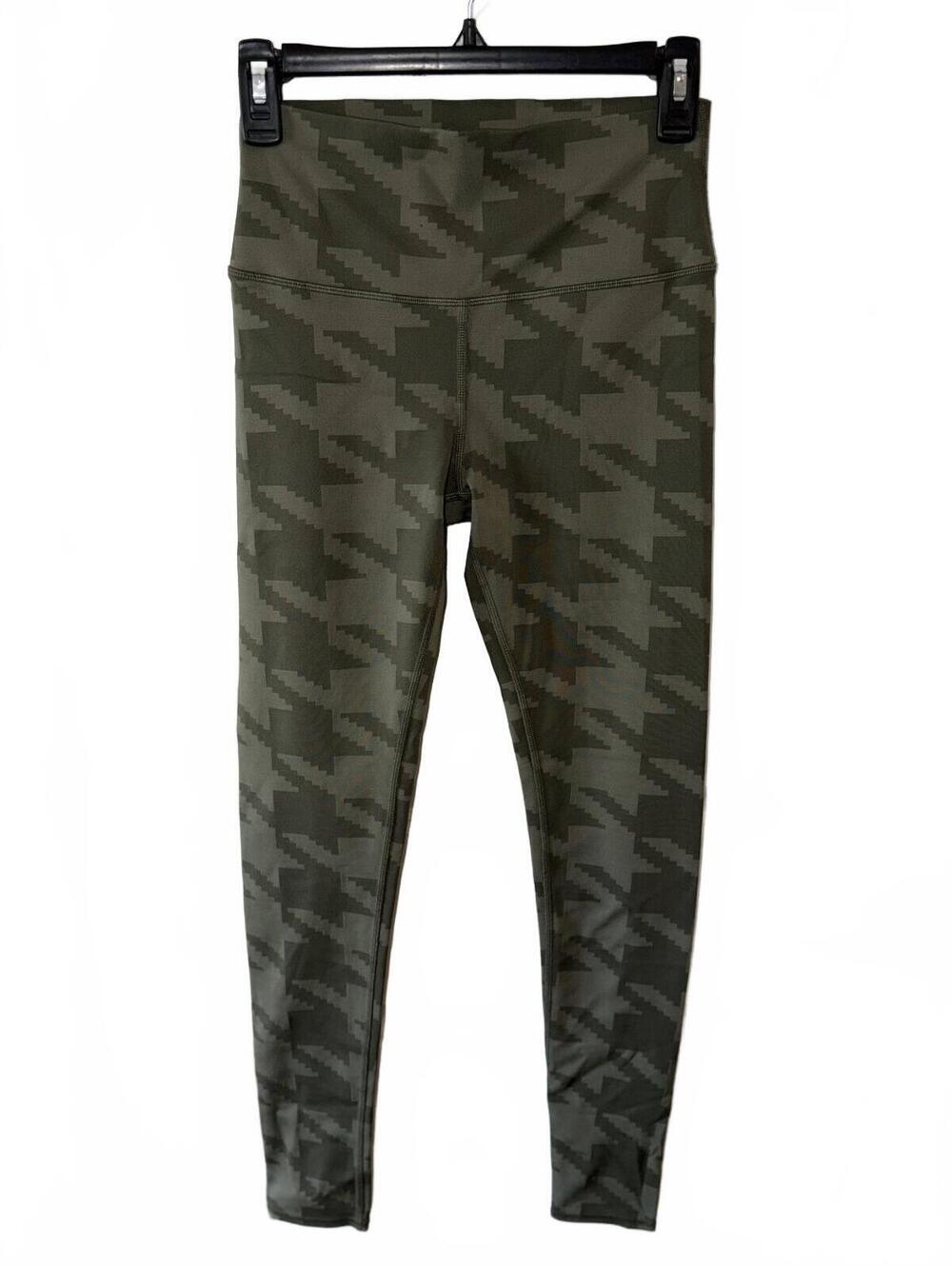 Alo Green Houndstooth Leggings Sold OUT Med Full NWOT